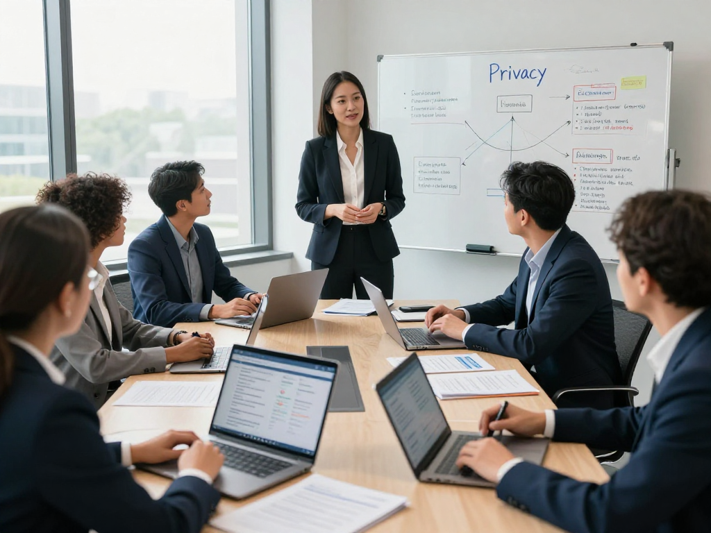 Startseite mit Datenschutzexperte, der individuelle Lösungen für Unternehmen präsentiert.