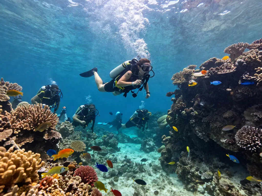 Erleben Sie Cozumel tauchen mit lebendigen Korallen und bunten Fischen.